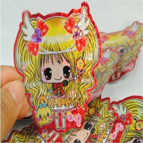 Delicate printed white PE waterproof stickers for bathroom products