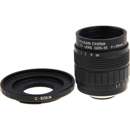 Fujian 35mm F1.7 CCTV Movie lens +C Mount to Canon EOS M M2 M3 M5 M6 M10 Mirrorless Camera