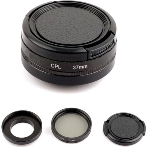37mm Aluminum Alloy CPL Polarizer Filter Circular Lens + Adapter Ring + Lens cap for Gopro HD Hero 3 / 3+/4 accessories set