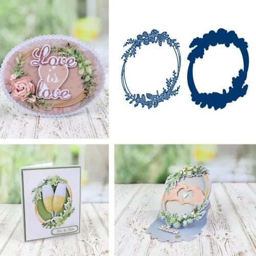 2021 latest model dies elliptical elliptical wreath new metal cutting mold dies scrapbook Diy greeting card handmade Decoration