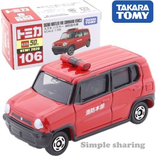 Takara Tomy Tomica 106 Suzuki Hustler Fire Command Vehicle Scale 1/58 Car Hot Pop Kids Toys Motor Diecast Metal Model