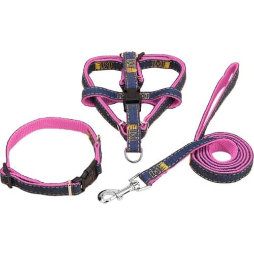 Comfortable Pet Dog Nylon Harness Collars 3PCS/SET Adjustable Pet Leash Traction Belt Rope Pet Dog Accessories