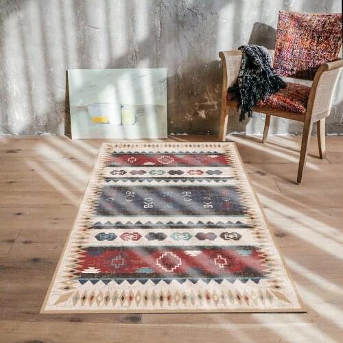Moroccan Bohemian Retro Indian Ethnic Style Bedroom Door Living Room Kitchen Bathroom Floor Mat Carpet