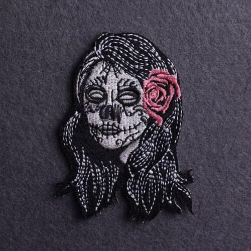 Ghost Girl Embroidered Patches For Clothing Iron On Patches For Clothes Zombie Bride Patch Stickers On Clothes Jacket Applique