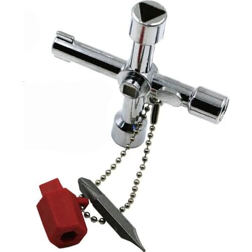 High quality Multi-function key wrench four-in-one inner triangular cross electric control cabinet shield door valve long head