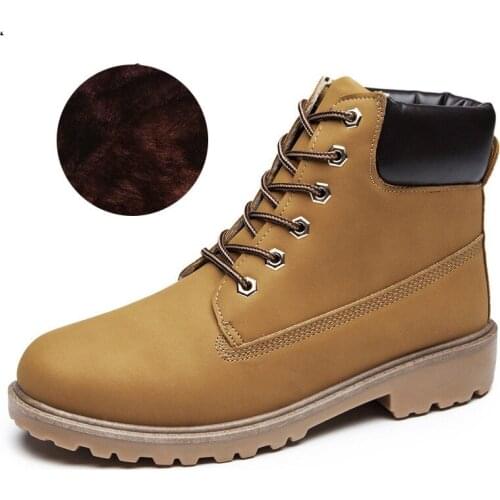 Female Work Boots Winter Plush Women Snow Boots Waterproof Plus Size Round Toe Martin Ankle Boots Casual Shoes Woman 41 XKD2155