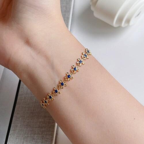 Silvology 925 Sterling Silver Drop Glaze Flowers Bracelets for Women Elegant Light Luxury Bracelets Aesthetics Designer Jewelry