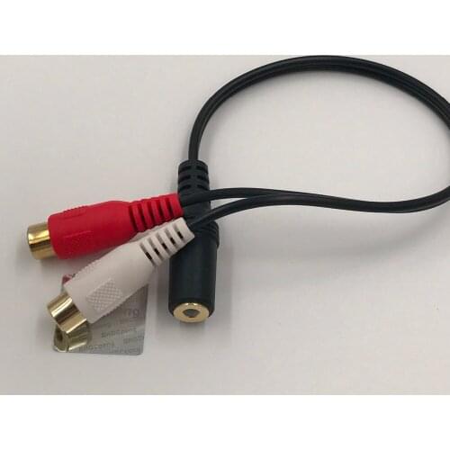 3.5mm Jack to 2 RCA Female Cable Gold Plated High Quality Female to Female Stereo Audio Cable For Headphone 20cm 1Pcs