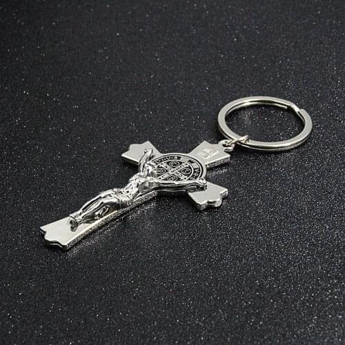 1 Piece Vintage Jesus Christianity Accessory Car Keychain Cross Keychain Handmade DIY Jewelry Car Key Chain Ring Holder For Men