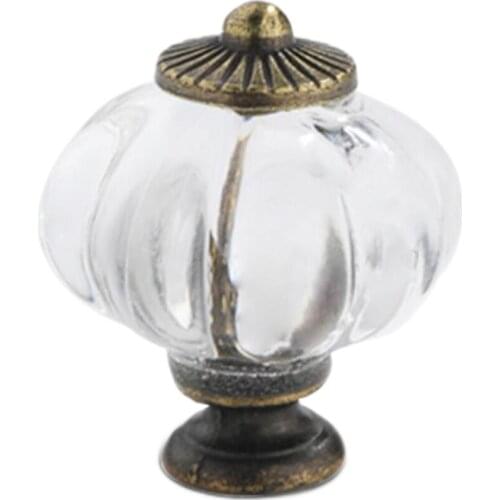 10PCS/ 27mm acrylic handle plastic drawer modern crystal handle home decoration lantern retro head handle alloy seat