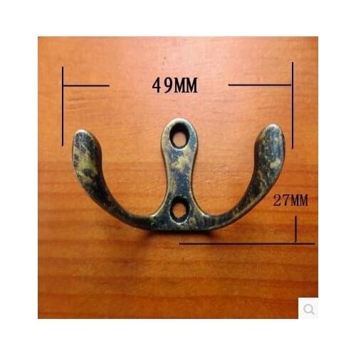 20 Pieces Wall Hook Hat Coat Robe Hooks / Antique Brass 49x27mm