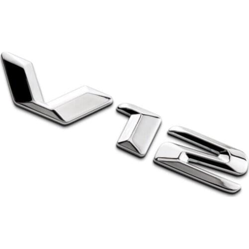 3D Chrome Letters V 12 Fender Emblems Badges for Benz S600L S500L V12