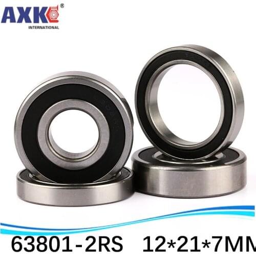 6801W7 Excavator bearing 63801 2RS 63801-2RS 12*21*7mm 12X21X7mm Double Shielded Deep Ball Bearings Large breadth