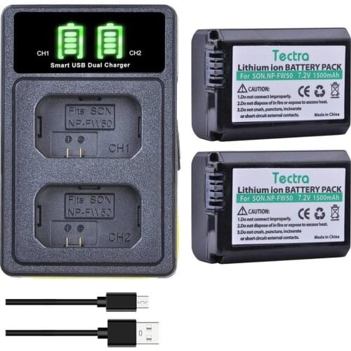 NP-FW50 Camera Battery Charger Set for Sony A6000 A6500 A6400 A6300 A7 A7II A7SII A7S A7S2 A7R A7R2 A7RII A55 A510 RX10 RX10II