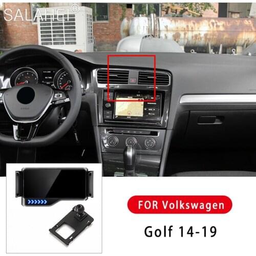 Car Holder Ventilation Hole Installation Car Phone Holder Mini Exhaust Phone Holder 180 Rotating For Volkswagen VW Golf 14-19