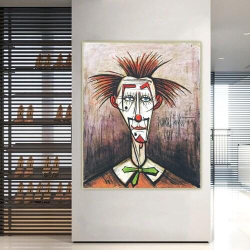 Bernard Buffet《Sad Clown》Canvas Art Oil Painting Artwork Poster Picture Wall Hanging Decor Home Living Room Decoration