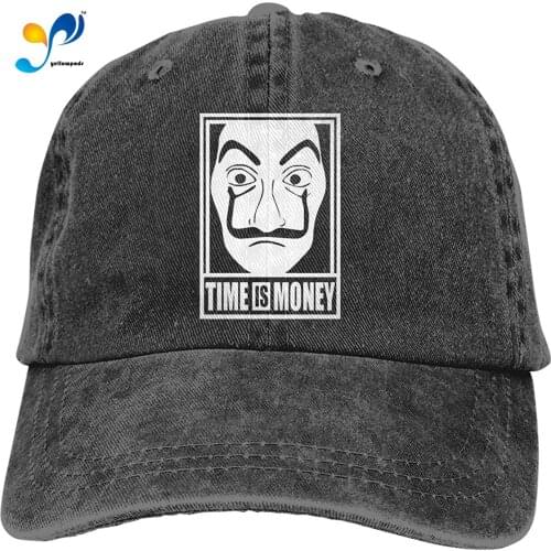 LA Casa De Papel Time Is Money Adjustable Unisex Hat Baseball Caps Black