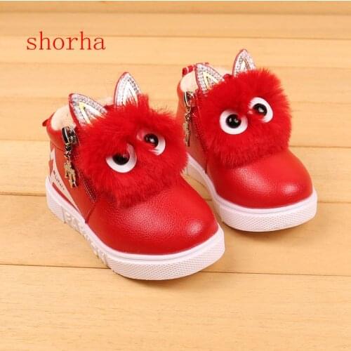 2018 winter new 1 to 5 years old girl baby shoes small Warm plush children snow boots little kids cartoon fur boots size 21-30