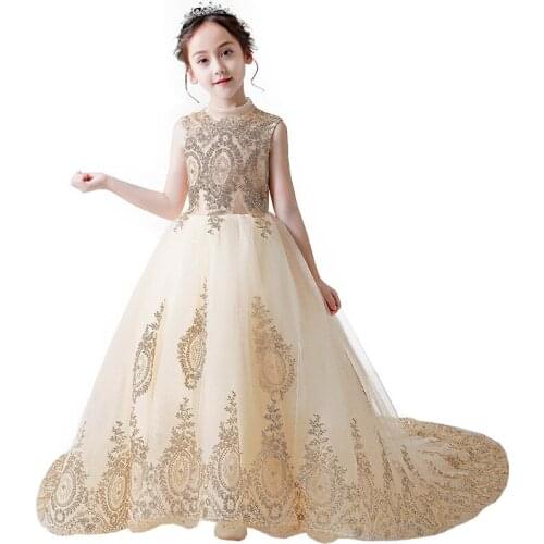 God Dresses Pyrotechnics Evening Ball Gowns Kids Flowers Bow Holy Communion Dresses Prom Vestidos for Girls