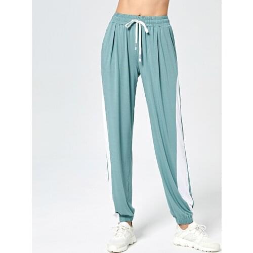 Spring Summer Thin Casual Running Pants for Women 2021 Fashion Yoga Fitness Workout Loose Breathable Trousers Black Pink Blue