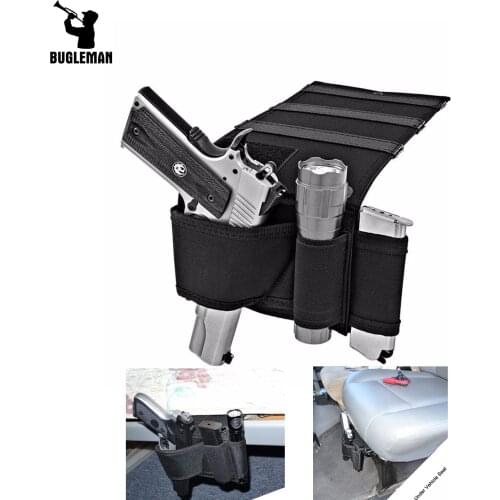 Bugleman Tactical Gun Flashlight Holster Hunting Bag Chair Cushion Invisible Cover Universal Glock Pistol for Bedside Car Seat