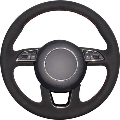 Black Suede Car Steering Wheel Cover for Audi Q3 Q5 2013 2014 2015