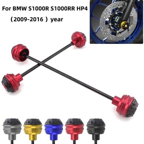 For BMW S1000R S1000 R S1000RR HP4 2009-2016 Motorcycle Front & Rear Axle Fork Wheel Protector Crash Sliders Cap Pad Kit