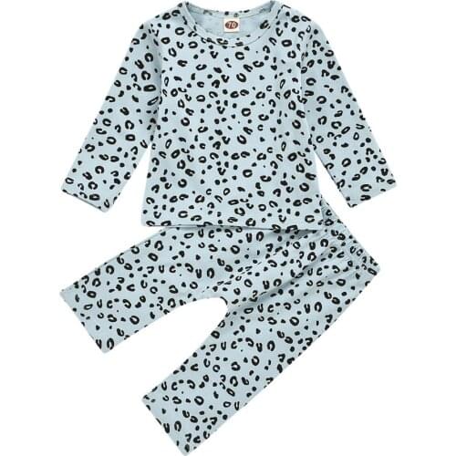 Homewear Kid Children Newborn Baby Boy Clothes ToddlerGirls Long Sleeve Tops Leopard Pants Pajamas Sleepwear Outfits Nightwear
