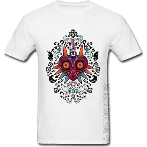 Majoras Mask Tshirts Short Sleeve Casual Hip Hop Mens 2018 Summer Fall Tops T Shirt Mexico Day Of The Dead White Tshirt