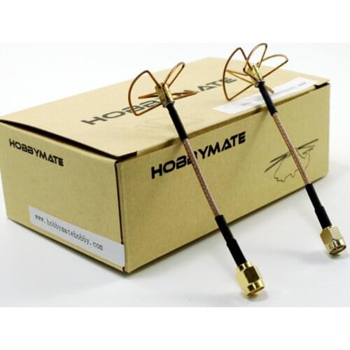 HOBBYMATE FPV 5.8Ghz Clover Leaf Omni-directional Circular Polarized Video/audio Antenna High Gain Aerial Set w/SMA Plug
