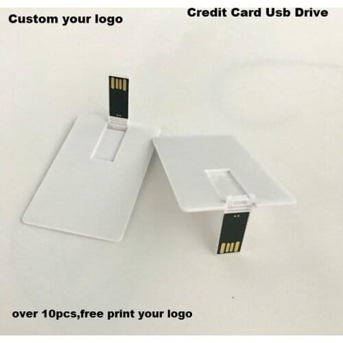 Customized LOGO Credit Card USB Flash Drive Pendrive 8GB 16GB 32GB 64GB Pen Drive Memory Stick LOGO Photo Printing Customized