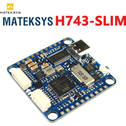 30.5x30.5mm Matek H743 SLIM MPU6000 BEC ICM20602 Baro Blackbox 2-8S F7 Flight Controller for RC Multirotor FPV Drones INAV