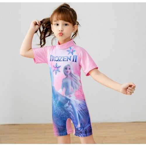 Disney Baby Girl Swimwear Children Clothes Set Kids Beach Swimsuit Bathsuit Cartoon Frozen Princess Elsa Girls Swimming Trunks