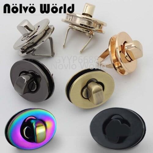 Nolvo World 2-10 pieces 7 colors 29*23mm Dark black oval turn lock small handbag lock bag metal twist lock