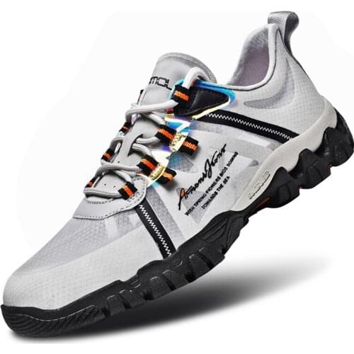 Men Ice Silk Mesh Aqua Shoes Leaking Breathable Cushioning Outdoor Sport Casual Shoes Man Beach Upstream Water Shoes Sneakers