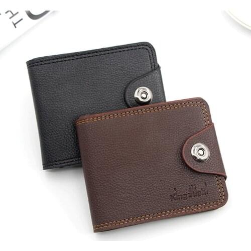 MenBense Men Vintage Short Wallets Casual Hasp Mini Money Bag Clutch Handbag Coin Change Pockets PU Leather Bifold Handbag