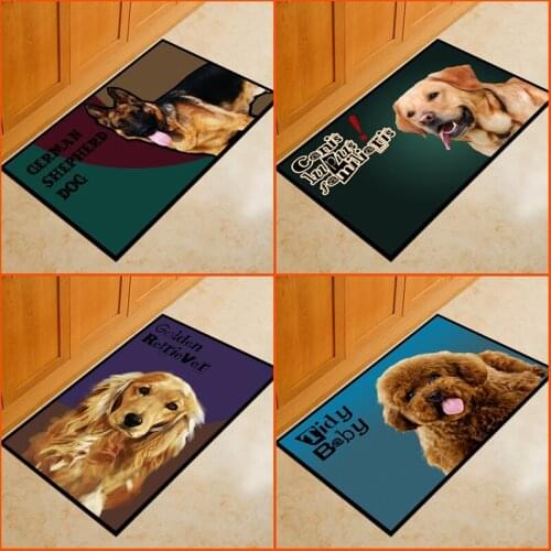 Customized Polyester Printed Lovely Cute Pet Bathroom Water Absorbing Kitchen Non Slip Mat Doormat Bedside Mat Door Carpet