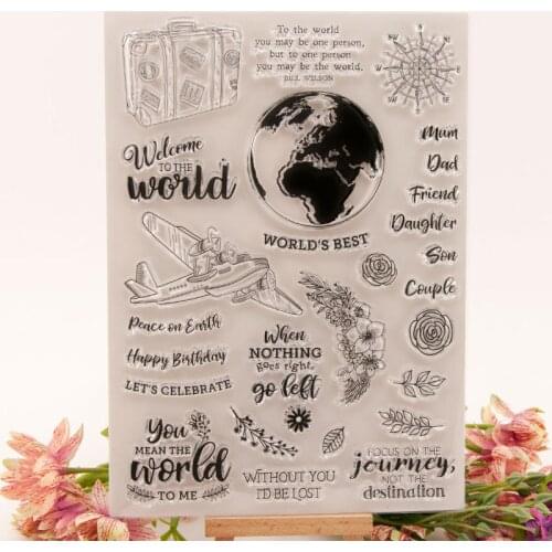Travel Airplane Suitcase Clear Silicone Stamp / Seal for DIY Scrapbooking / Album Decorative Clear Stamp Sheets