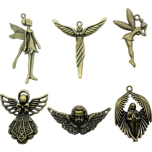 2pcs Charms Angels Antique Bronze Color Big Angels Pendants For Jewelry Making Charms Big Angels Jewelry Findings DIY