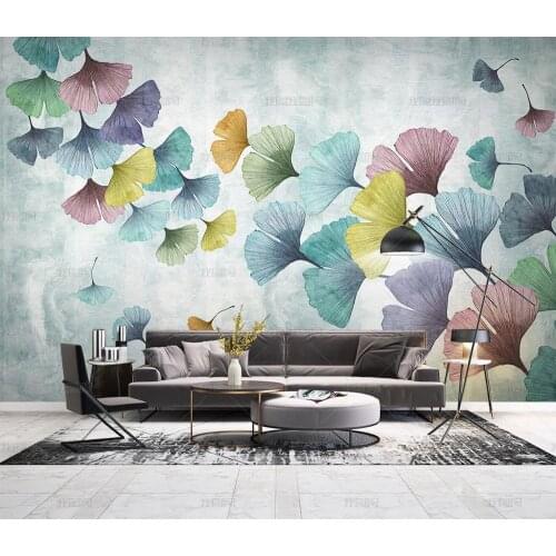 Bacal custom color flower Ginkgo Photo mural Wallpaper 3D Living Room Bedding Room Landscape Wall Decor Embossed Wall paper
