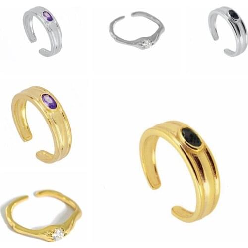 24k Gold-Plated Silver Vintage Opening Ring Colorful Crystal Engagement Ring For Women Ladies Bridal Wedding Party Jewelry Gift