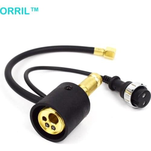 Wire Feeder Connector To CO2 MIG Welding Torch Panel Socket Euro Connector Adapter