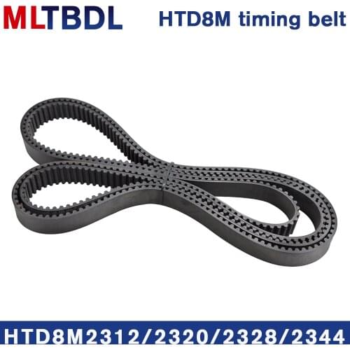 Rubber synchronous belt HTD8M 2312 2320 2328 2344 pitch=8mm arc tooth industrial transmission toothed belt width15/20/30/40