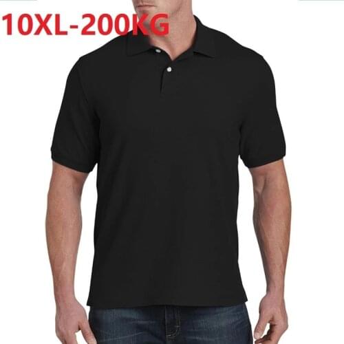 Summer high quality Men cotton polo shirt short sleeve big size tees large size 8XL 10XL casual loose fat tops 68 70 72 74 76 78