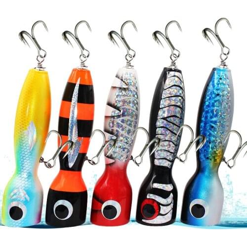 Funadaiko Popper Lures Deep sea Wooden lure Fishing jigging lure metal slow jig floating stickbait175mm 120g poper
