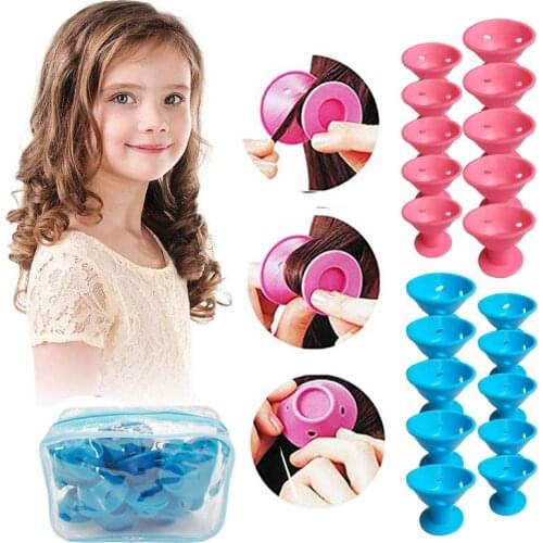 20PC Silicone Mushroom Bell Curler Roll Plastic Hair Rolls Styling Hairdressing Tool Sleeping Curl hair Accessories wave formers