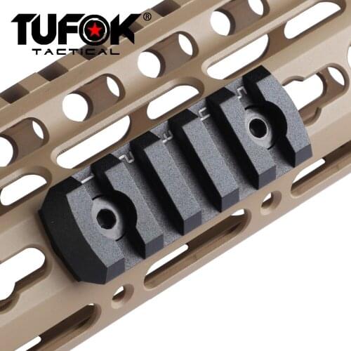 TuFok Keymod Weaver Rail Adapter 5 Slot Rifle Scope Mount Section, Ultra Thin Handguard Rail Mount Picatinny Panel for Hunting