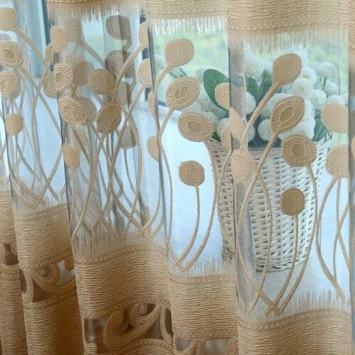 Custom curtain tulles pastoral modern Hollow window bedroom living room balcony sheer tulle yarn M129