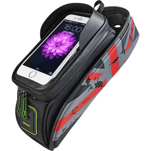 Bicycle Bag MTB Road Bike Bag Rainproof Touch Screen Cycling Front Tube Frame Bag 5.8/6.0 Phone Case Bike Accessories