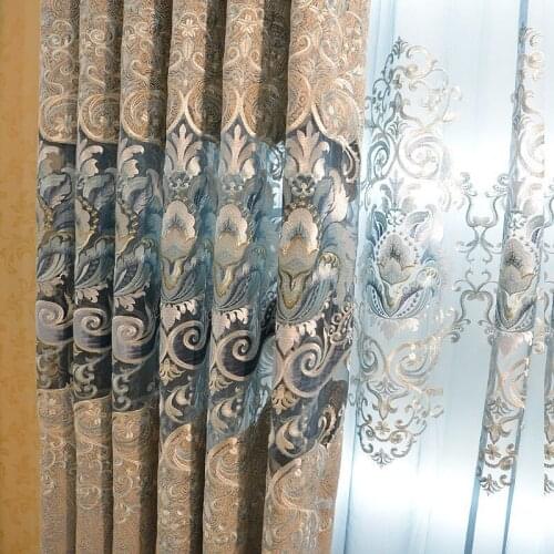 European-style high-end atmospheric luxury curtains living room bedroom study dining room blackout curtains custom